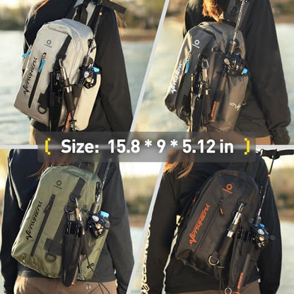 Small Fishing Bag with Rod Strap, Portable & Lightweight, Fish Small Tackle bag – Fits Tackle Boxes & Gear,Move Freely, Cast Smoothly - Fishing Gifts for Men - color: Light Gray