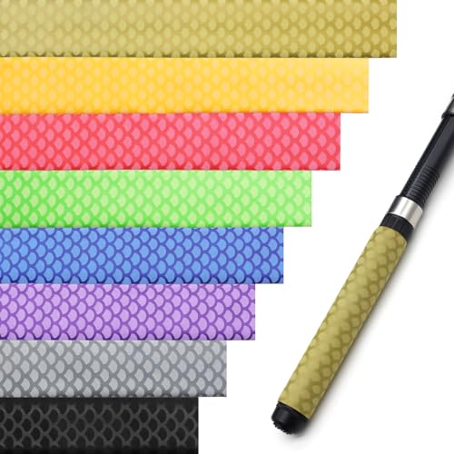 Fishing Rod Handle Wrap(Dia: 25/32", 20mm), Fish Scale Pattern Heat Shrink Wrap Grip Tape, Non-Slip, Insulated Abrasion Sleeve Shrink Tube for Fishing Rod Grip, Rod Shrink Tube, 39" (Golden) - color: Golden, size: Diamter:20mm"(25/32 inch)