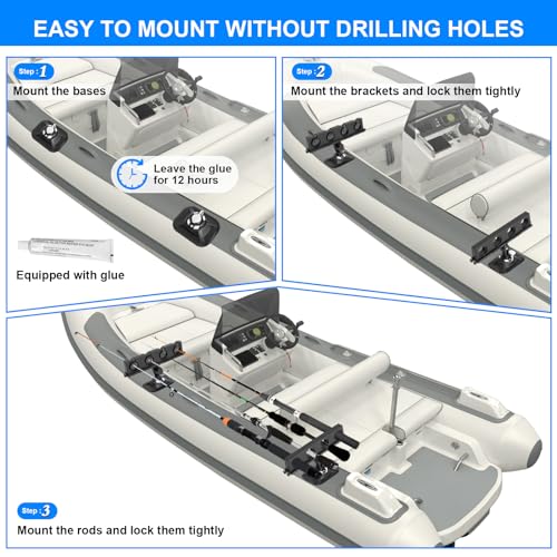 Fishing Rod Holder for Boat, 360° Rotatable Crappie Rod Holder for Boat, Boat Rod Storage Rack - style: A
