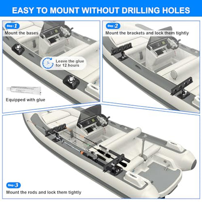 Fishing Rod Holder for Boat, 360° Rotatable Crappie Rod Holder for Boat, Boat Rod Storage Rack - style: A