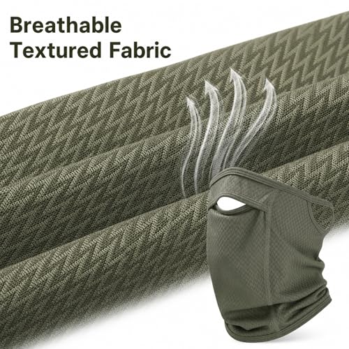 Sun Protection Face Mask with Neck Cover, Cooling Breathable Ear Loop Neck Gaiter for Fishing Cycling Running - color: Army Green