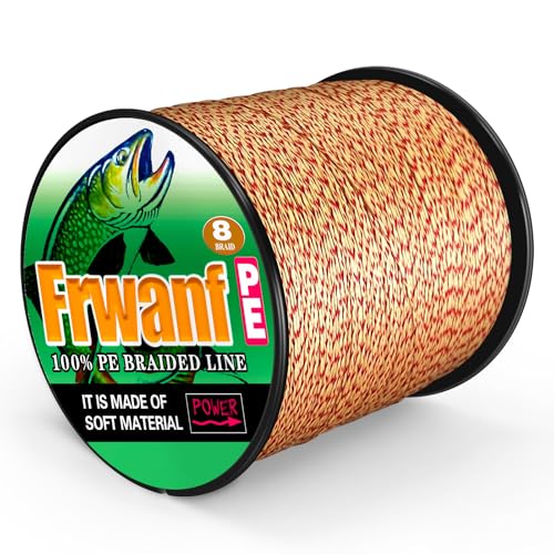Braided Fishing Line 8 Strands of Super Strong PE Fishing line Extreme Power Fishing Braided line is Used for Saltwater and Freshwater Fishing - color: Red and Yellow, size: 6LB 0.10MM-109Yds