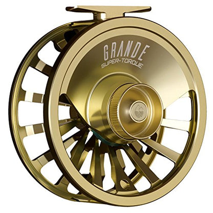 Redington Grande Fly Fishing Reel, Heavyweight Big Game Fly Reels, Freshwater and Saltwater, Super-Torque Drag System, Champagne, 5/6/7 - color: Champagne, size: 5/6/7