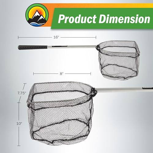 8-Inch Fishing Net - Lightweight Aluminum, Steel, and Nylon Bait Net for Catch and Release or Sport Fishing in Salt and Freshwater by Wakeman - size: 24" x 8" x 10"