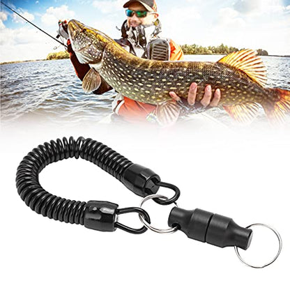 Magnetic Keychain, with Coiled Lanyard, Fly Fishing Net Retractor, Magnet Clip Holder Retractor, for Fishing Hooks, Lures, Flies, Trout Line, Keys