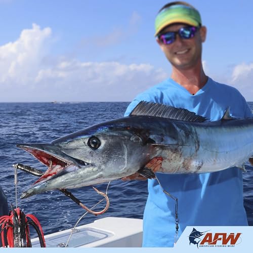 AFW Surflon Fishing Leaders – Black Nylon Coated Stainless Steel Wire, Swivel & Snap, 3 Pack, Variety Pack – Strong Leader Line for Catfishing & Toothy Game Fish - size: 20 lb, style: 24 Inch