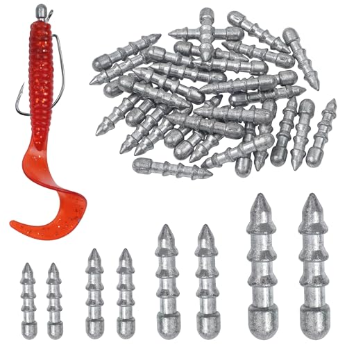 Fishing Weights Sinkers for Bass Fishing Tackle Insert Sinker for Fishing Lures Lead Fishing Nail Weight for Plastic Worm Soft Plastic Baits Neko Rig Wacky Rig Size 1/32oz 1/25oz 1/16oz 1/8oz - size: 1.15g - 25 PACK