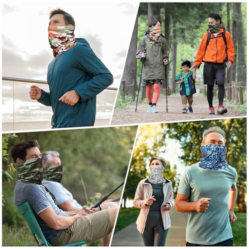 HARFINGTON Summer Cooling Neck Gaiter Sun Protection Face Mask Fishing Necks Gaiter Unisex for Cycling Outdoor Sports - color: Gradient Blue-green