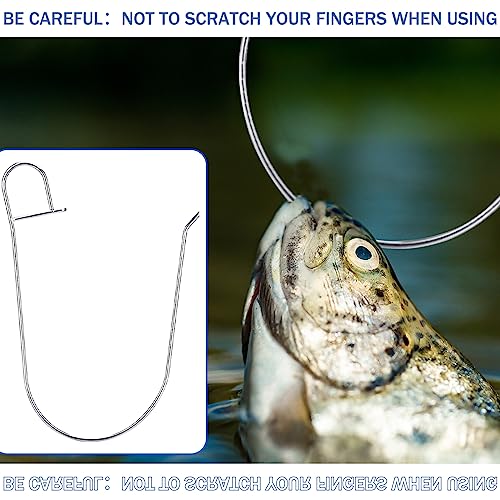 Sotiff 4 Pieces Fishing Stringer Clips, Heavy Duty Fish Stringer Holder Stainless Steel Snap Hook Lanyard Quick Release Fish Lock for Spearfishing Kayak Fishing Diving Bass - color: Blue