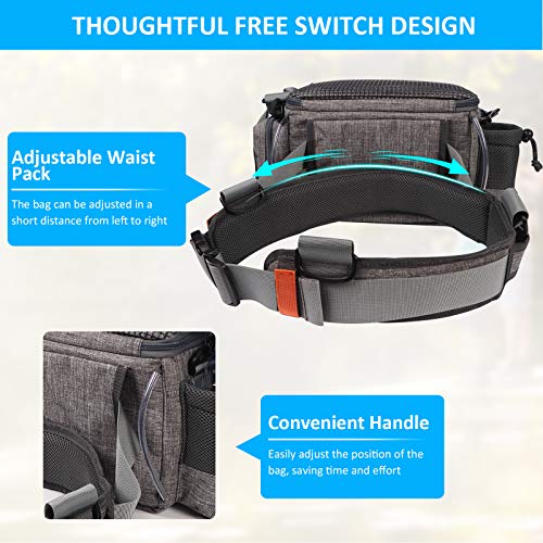 YVLEEN Sling Fishing Tackle Bag - Outdoor Tackle Box - Water-Resistant Waist Bag Cross Body Fly Fishing Sling Pack - color: A：Silver Grey