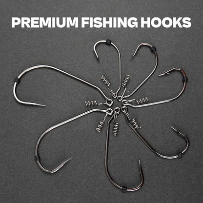 Weedless Swimbait Hooks with Screw Lock & Bait Stopper- 1/0 2/0 3/0 4/0 5/0 6/0 7/0 Sizes Worms Hooks for Bass Fishing - size: 2/0 - 40Pack