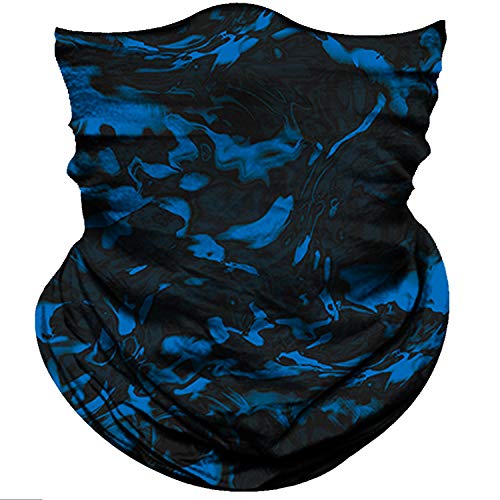 Obacle Seamless Face Mask Rave Bandana Men Women for Dust Sun Wind Protection - color: Pure Black Blue