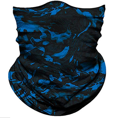 Obacle Seamless Face Mask Rave Bandana Men Women for Dust Sun Wind Protection - color: Pure Black Blue