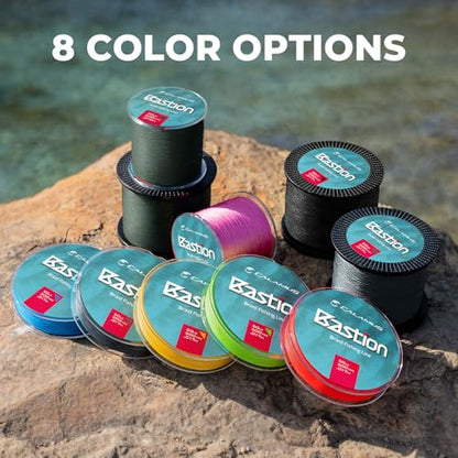 Calamus Bastion Braided Fishing Line -Abrasion Resisting Braided Lines – Thin Diameter Superline – Zero Stretch – 4 Strand MultiTuf Fiber Braid Line - color: X4-Gray, size: 40 LB - 600 Yds