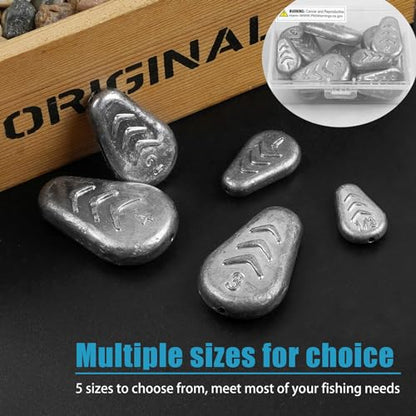 No Roll Sinker Fishing Weights, No Snag Flat Inline Catfish Sinkers Weights Saltwater Surf Fishing Rigs Catfishing Tackle - style: 1oz-10pcs