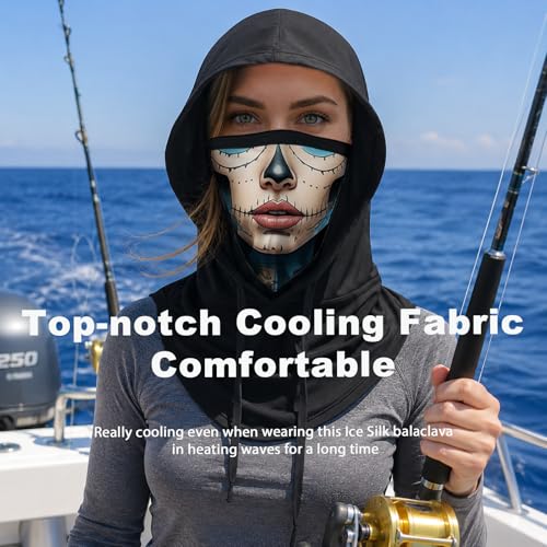 Skull Balaclava Hat for Women Men Sun UV Protection Summer Cooling Full Face Mask Cycling Hiking Fishing Outdoor Sports - color: Skull 09