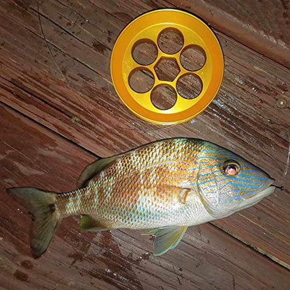 Aluminum Fishing Hand Line Reel Pocket/Travel - color: Gold