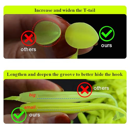 100 Pcs Fishing Lures Ploppers Equipment Tackle Gear Box for Bass, Floating Rotating Tail, Hard Fish Kit with Soft Lure,Hooks, Accessories Tools,Plastic Bait, Swimbait