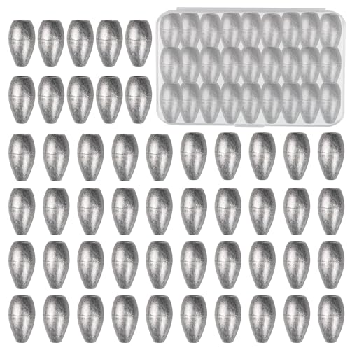 Lead Worm Weights, Bullet Fishing Sinkers for Texas Rig | 40/50 Pack Lead Worm Weights, Smooth Hole , Weedless Rig for Texas Rig and Finesse Bass Fishing 1/8 3/16 1/4 3/8oz - size: 3/16oz-50Pcs