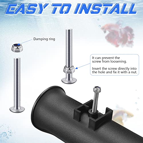 Zhanmai 6 Pcs Fishing Rod Holder Bracket Portable Boat Side Mount Tool Holder Tube Wall Mounted Fishing Pole Holders Fishing Rod Rack with Screws for Boat Kayak Fishing Cooler Trailer, Black