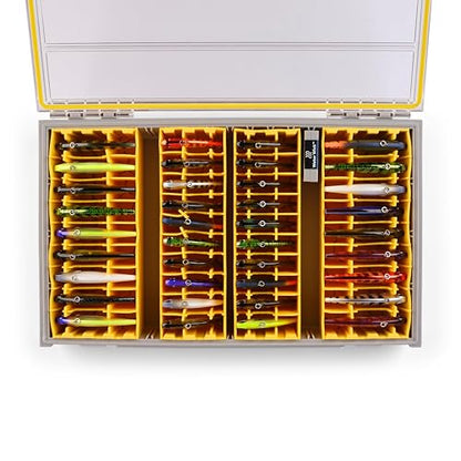 Plano Edge 3700 Lipless Box, Stores 40 Fishing Baits, with Rust-Preventive Rustrictor, Dri-Loc Watertight Seal, WaterWick, Transparent DuraView Lid, Stackable Storage for Crankbaits and More - style: 3700 Lipless