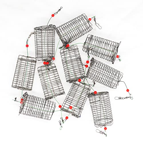 10pcs Fishing Bait Trap Cage Feeder, Baits Cage Basket Holder Coarse Lure Feeder Fishing Tackle Kit - size: Large - 10 pcs, style: A Style Bait Trap