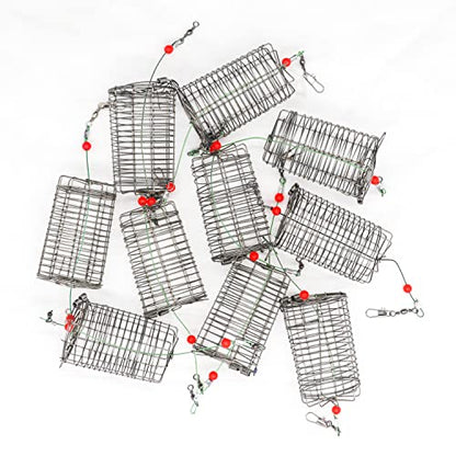 10pcs Fishing Bait Trap Cage Feeder, Baits Cage Basket Holder Coarse Lure Feeder Fishing Tackle Kit - size: X-Large - 10 pcs, style: A Style Bait Trap