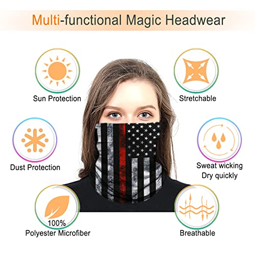 JOEYOUNG Headwear, Bandana, Neck Gaiter Head Wrap Headband Balaclava Magic Scarf - color: A-black Flag
