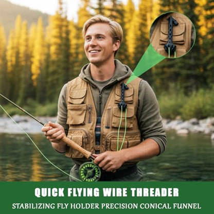 Magnetic Fly Threader, Fly Tying Tool, Even in Harsh Conditions, The Hook Can Be Easily Threaded, Fishing Accessories, Easy-to-Install Fishing Accessories for Small Flies, Magnetic Lifting Tools