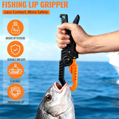 PLUSINNO Fishing Gear,Full Fishing Pole kit Include Fishing Rod and Reel Combo, Tackle Box with Fishing Lures, Fishing Accessories, Fishing Pliers,Fishing Gifts for Men with Fishing Tool Kit - style: Orange Fishing Combo With Fishing Rod Holder