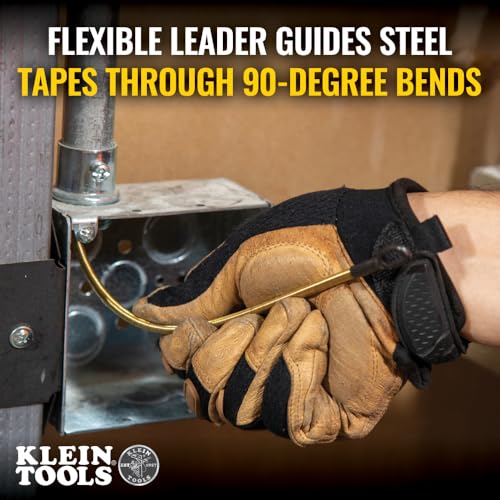 KLEIN TOOLS 50350 13-Inch Flexible Fish Tape Leader, Made in USA, for 1/8-Inch Wide Steel Fish Tapes