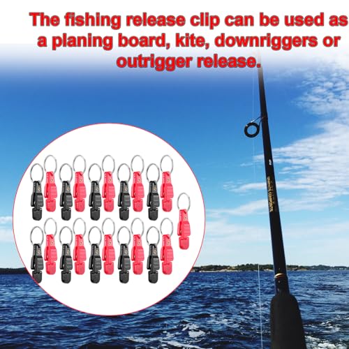 21 Pcs Heavy Tension Snap Release Clips, Padded Trolling Clips with Key Ring, Snap Weights for Trolling, Downriggers Release Clip for Weight Planer Board Offshore Kites Downrigger Fishing