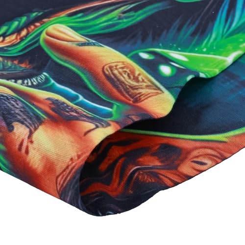 Obacle Neck Gaiter Face Mask Bandana for Dust Wind Sun Protection for Men Women - color: Skull Green Face Open Mouth
