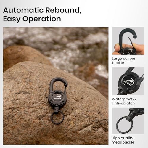 Pristis Heavy Duty Zinger Retractors, Saltwater Resistant 28" Stainless Steel Wire Retractable Badge Holder, Keychain Lanyard