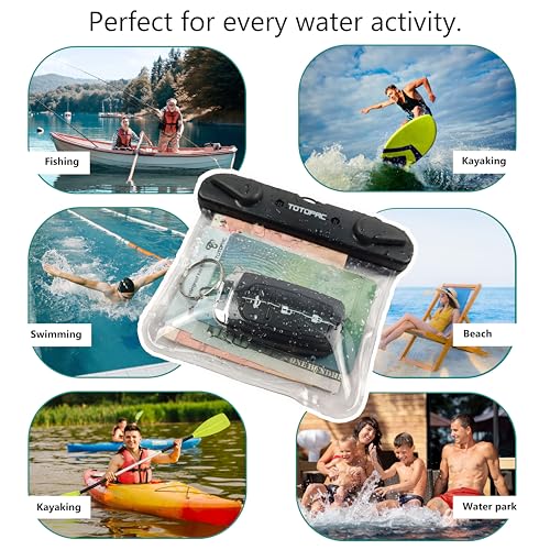 2Pack Waterproof Car Key FOB Case Floating Wallet Pouch for Remote Keys ID Credit Card Cash Money Submersible Dry Bag Holder (2, Black + Transparent) - color: Black + Transparent