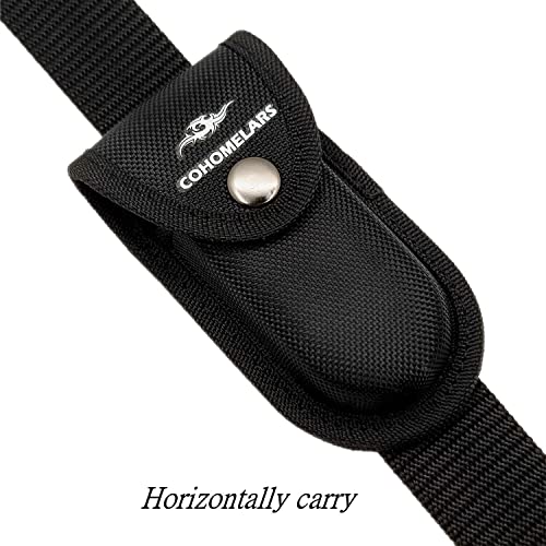 Multitool Belt Sheath for Leatherman, Gerber - Nylon Knife Pouch for Folding Knife - Snap Closure Knife Holder with Horizontally or Vertically Carry Belt Loop - size: Small