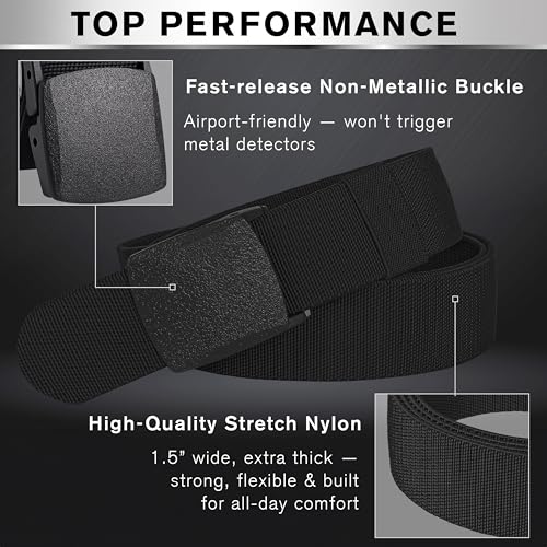 TECEUM Tactical Belt – Heavy-Duty & Quick Release – Military, Work, Rigger, Duty & Utility Belt for Men - color: Buckle 2 - Black, style: Large-for Waist 42"-46" (Length 53")