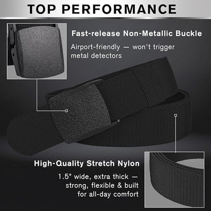 TECEUM Tactical Belt – Heavy-Duty & Quick Release – Military, Work, Rigger, Duty & Utility Belt for Men - color: Buckle 2 - Black, style: X-large-for Waist 46"-50" (Length 57")