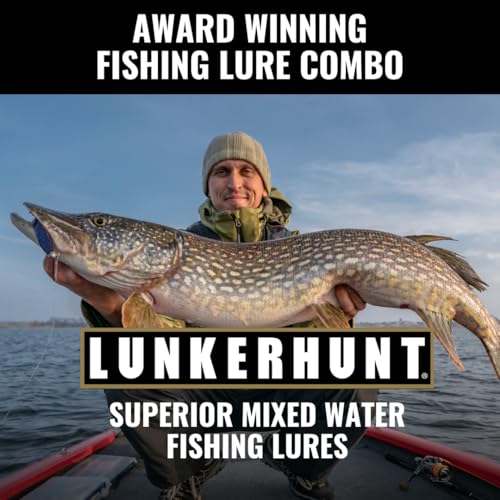 LUNKERHUNT Deep Diving Crankbaits – 4-Pack | Premium Hard Bait Fishing Lures for Bass, Walleye & Saltwater | Ideal for Deep Water Action - color: 4-Pack Mixed Water