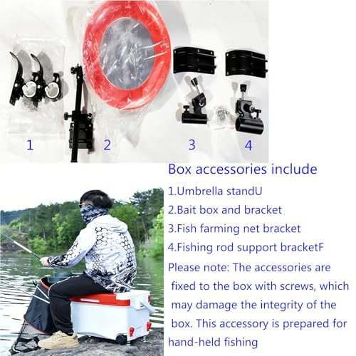 38QT Multifunctional Fishing Cooler Box with Retractable Legs, Insulated Ice Chest for Fishing Camping Outdoor