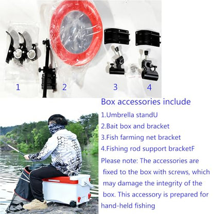 38QT Multifunctional Fishing Cooler Box with Retractable Legs, Insulated Ice Chest for Fishing Camping Outdoor