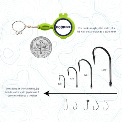 HOOK-EZE Fly Fishing Accessories - Fishing Knot Tying Tool for Tying Fishing Line to Hooks - Fishing Gear and Equipment, Gadget to Tie Knots Quick and Easy - Fishing Gifts for Men - color: Lime Green