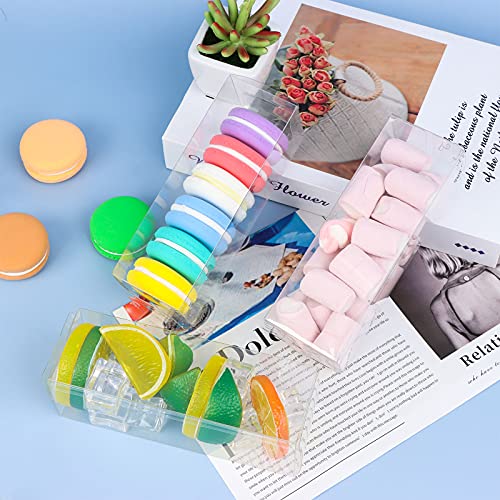 100 PCS Clear PET Plastic Storage Boxes Transparent Present Box Empty Containers Rectangle Cube Candy Chocolate Cookies Treat Case for Christmas,Wedding,Party,Baby Shower (2x2 x6 Inch) - size: 2x2x6 Inch (Pack of 100)