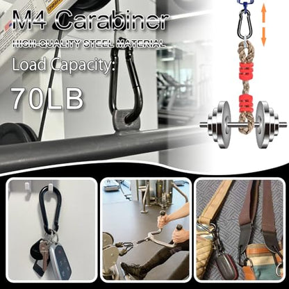Carabiner Clips Black Twours Spring Snap Hooks Small Carabiners Heavy Duty Galvanized Steel Quick Links for Rust-Resistant Keychain Clips Outdoor Hiking Camping Hammock Fishing 1.56" 1.97" 2.36" 3.15" - size: 1.57inch(M4)--8pcs