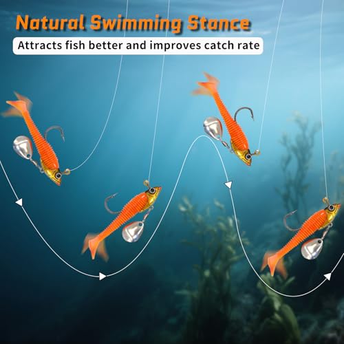 FishTrip Underspin Jig Heads Hooks - 1/4 oz,3/8 oz,1/2 oz Swimbait Jig Head with Spinner Blade for Fishing Saltwater Freshwater 5pcs - size: 3/8oz_10.5g_5pcs