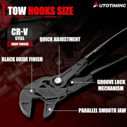 7 & 10-Inch Adjustable Plier Wrench Premium CR-V Parallel Pliers Parallel Jaw Pliers with Comfortable Grips Groove Lock Mechanism Black Finish - color: Black-7&10