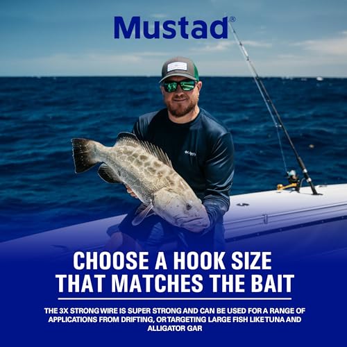 Mustad Ringed Demon Offset Circle 4X Strong - Designed to Perform Flawlessly Featuring Kirbed Hook -Black Nickel - size: Size 8/0 - Pack of 6