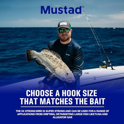 Mustad Ringed Demon Offset Circle 4X Strong - Designed to Perform Flawlessly Featuring Kirbed Hook -Black Nickel - size: Size 7/0