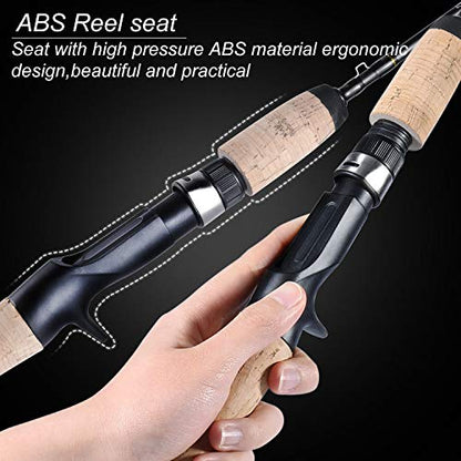 Sougayilang Fishing Rods Graphite Lightweight Ultra Light Trout Rods 2 Pieces Cork Handle Crappie Spinning Fishing Rod - color: Casting6'0''-UL-2pcs