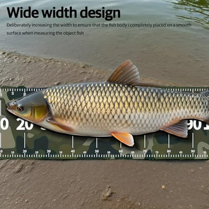Bump Board Fishing Ruler, 120cm x 30cm Fish Measuring Board with Bump Plate, Waterproof Roll-Up Fish Measuring Mat for Boat, Kayak, Lake & Shore Fishing